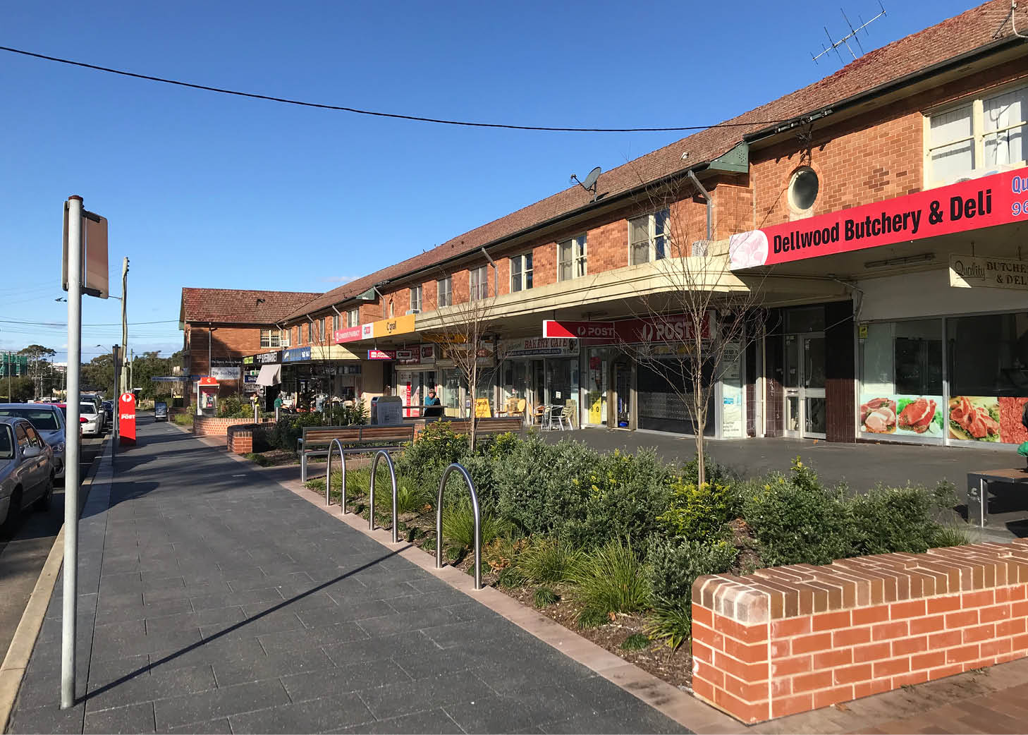 Dellwood Street Shops after footpath upgrades