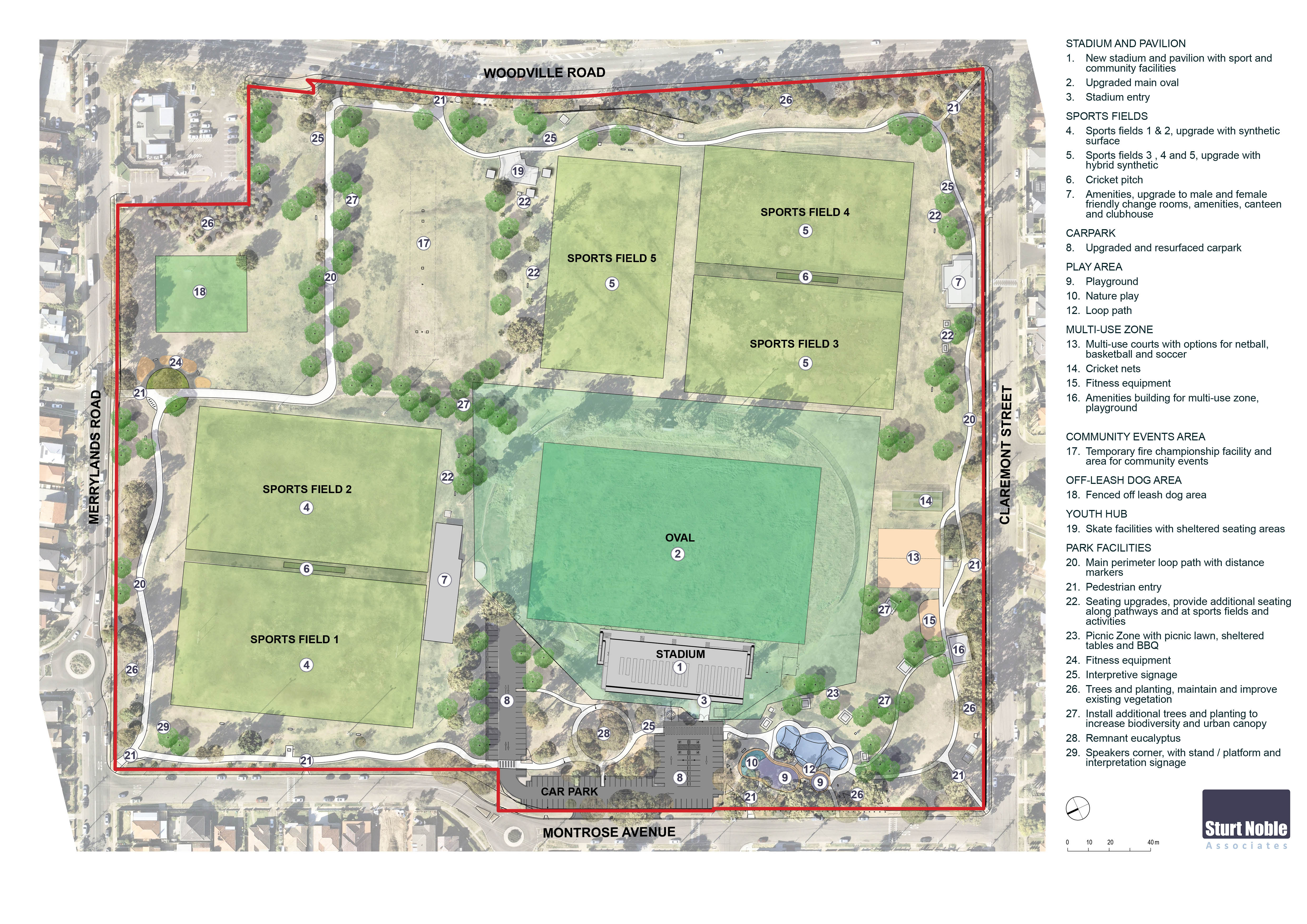 Site plan of Granville Park