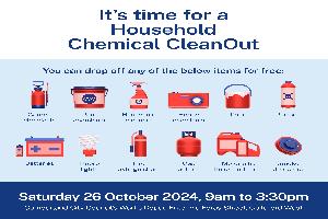 Graphic with items that can be taken to chemical clean out day